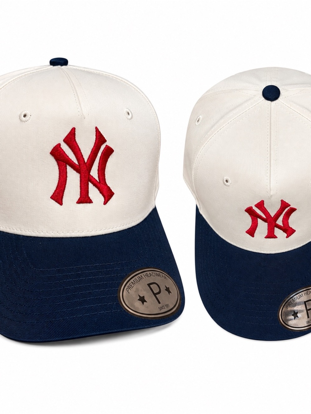 New York Yankees cream & Navy SnapBack hat Yankees hat red logo Yankees SnapBack